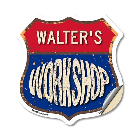 Signmission Walter's Workshop, 12 Inch X 12 Inch, Vinyl Decal SHI-D-12-489-WALTER