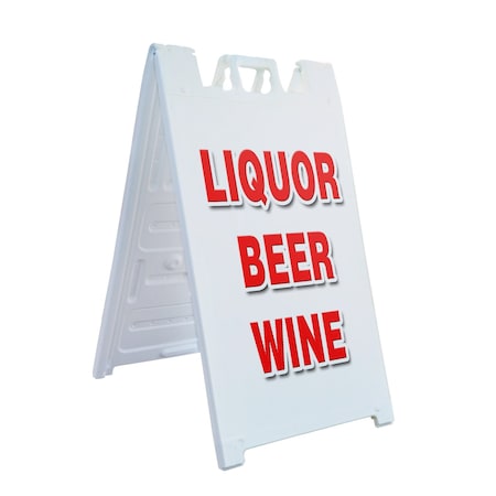 Signmission Liquor Beer Wine, A-Frame & 2 Sign Inserts, Heavy-Duty Plastic Frame SBHD-C-2436-Liquor Beer Wine