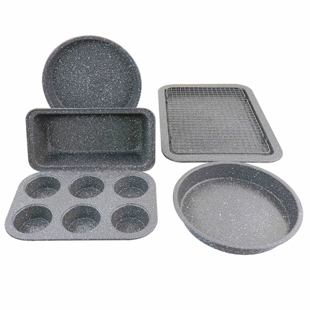 Oster 6 Piece Carbon Steel Non Stick Bakeware Set in Greystone 130022.06