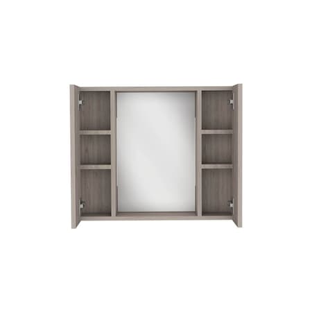 Homeroots 24" Light Gray Wood Floating Single Door Bathroom Vanity And Medicine Cabinet 543580