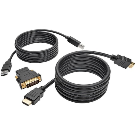 Tripp Lite HDMI/DVI/USB KVM CABLE KIT, 6 FT.SIDE A - CONNECTOR 1 HDMI FEMALE; HDMI MALE P782-006-DH