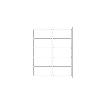 Bubblefast 4 x 2'' Glossy White Rectangle Laser Labels-10 Labels per Sheet BFLL202