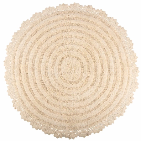 Lavish Home Bathroom Rugs 2 Woven Cotton Bath Mat Set for Boho Decor Round Rugs for Shower, Tub, Toilet, Vanity HT-BATH4-NT