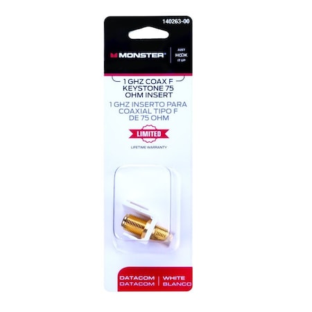Monster Cable Just Hook It Up F-Connector F Coaxial Connector Keystone Insert 140263-00