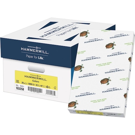 International Paper Paper for Copy 85x14 Colored Paper Canary Recycled 30 Fiber Recycled Content, Yellow, 5000PK HAM103358CT