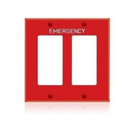 Leviton Decora Wallplate, Gang 2, Red 80409-REW
