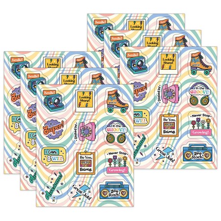 Carson Dellosa Happily Ever Elementary Retro Remix Motivators Motivational Stickers, 72-Piece Set, 12PK 168331