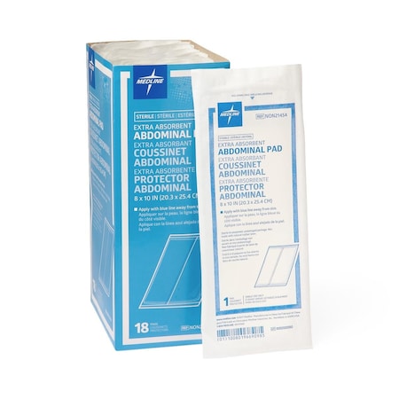 Medline Sterile Abdominal Pad, 8in x 10in NON21454H