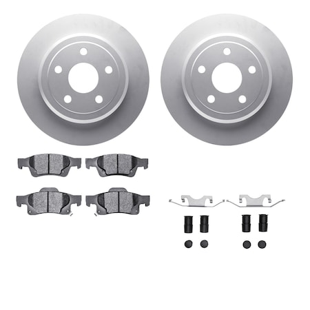 Dynamic Friction Co DFC GEOSPEC Coated Rotors with 5000 Brake Pads - Ceramic and Hardware 4512-42047