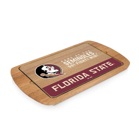 Picnic Time Family Of Brands NCAA Florida State Seminoles Billboard Glass Top Cheese Board - Charcuterie Boards, Parawood 911-01-505-174-0