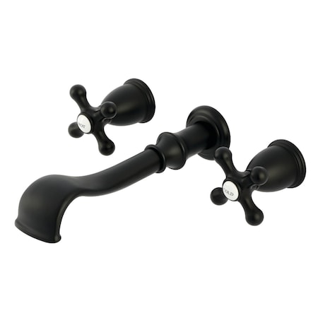 Kingston Brass Two-Handle Wall Mount Tub Faucet, Matte Black KS5020AX