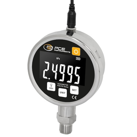 Pce Instruments High-precision digital pressure meter, -0.88-25 bar with 0.05% FS, 4-20 mA and RS485 PCE-PG 25H