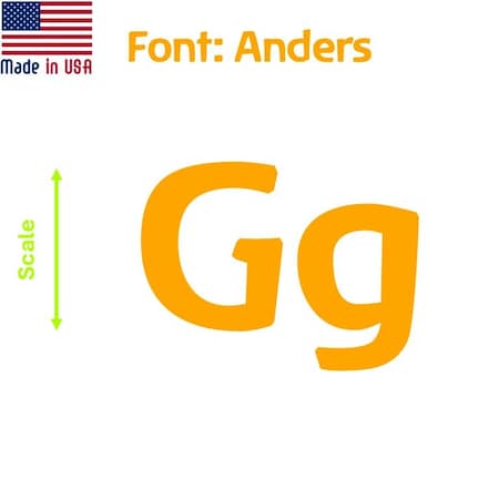 Aacc Self-Adhesive Vinyl Letter: G, Scale: 16 cm. Color: Orange Font: Anders by AACC-Anders-UG-Orange-M16x1