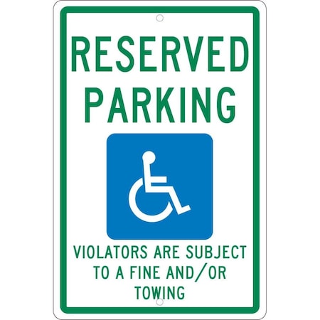 Nmc State Handicapped Reserved Parking Sign New Mexico, TMS325H TMS325H
