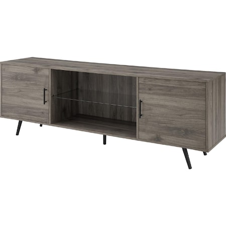 Walker Edison Furniture 70 in. Mid Century Modern TV Stand, Slate Grey W70NORSG