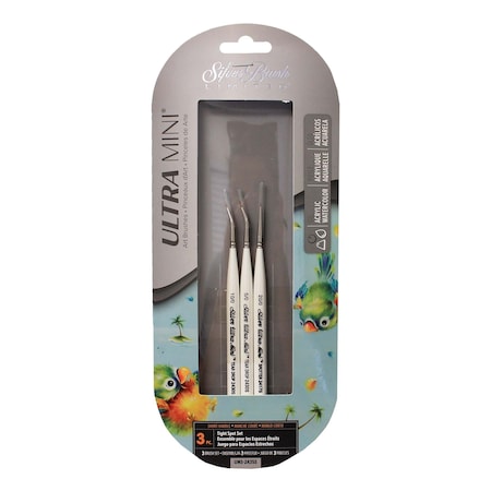 Silver Brush Ultra Mini Tight Spot Brushes, 3-Piece Set UMS-2435S