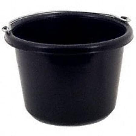 Fortex Fortiflex Utility Pail, 8 qt Volume, Fortalloy Rubber Polymer, Black N-400-8BX