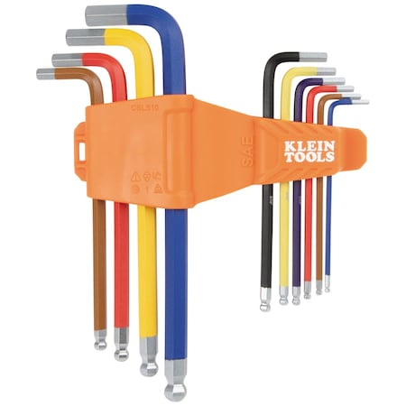 Klein Tools Hex Key Set, Powder Coated, 10 Piece CBLS10