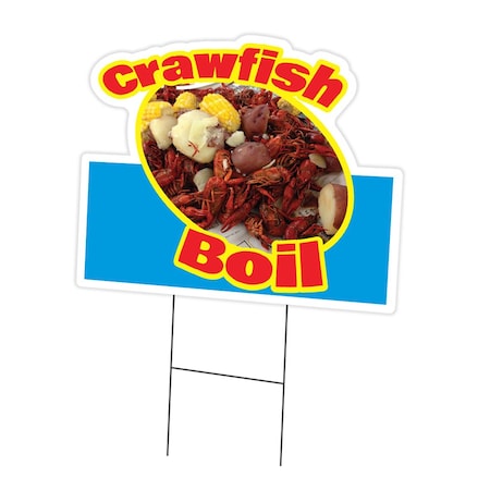 Signmission Crawfish Boil Die Cut Yard & Stake outdoor plastic coroplast window, C-DC-1824-DS-Crawfish Boil19 C-DC-1824-DS-Crawfish Boil19
