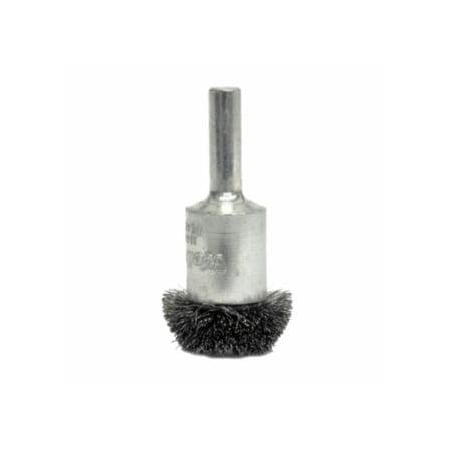 Weiler Stem-Mounted Circular Flared End Brush, Stainless, 3 in x 0.006 in, 16,000 rpm, 2PK 804-10151
