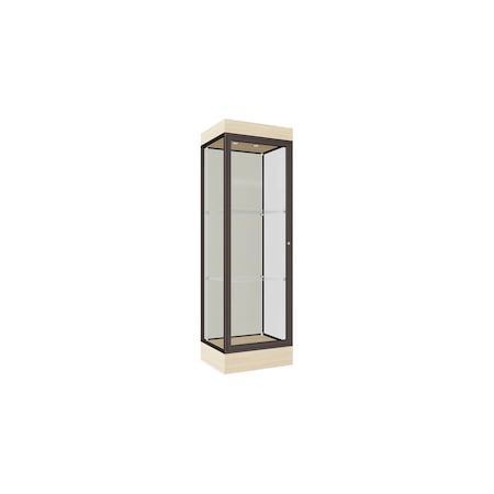 Ghent Lighted Floor Display Case 24x76x20, 6" Base, Bronze 91LFWH-BZ-BGW