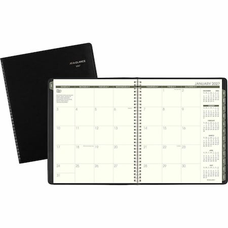 At-A-Glance Recycled Monthly Planner, 11 x 9, Black, 2022 70260G05