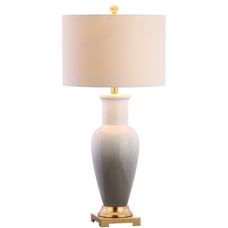 Jonathan Y Dip Dye 31.5" Ceramic LED Table Lamp, White/Grey JYL3017B