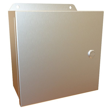 Hammond Latches Electrical Enclosure, 8 in H, 4 in D, 8 in W, 12, 13, 3R, 4, 4X, Stainless Steel EJ884SS