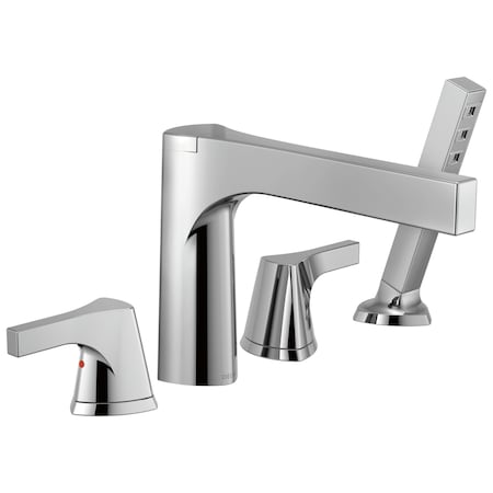 Delta Zura Roman Tub With Hand Shower Trim In Chrome T4774