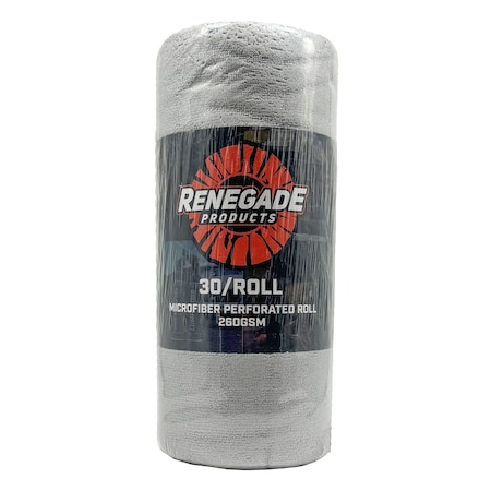 Renegade Products Usa Roll of 30 Premium Microfiber Towels LRSRPMFTRL