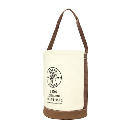 Klein Tools Canvas Bucket with Leather Bottom, 12-Inch 5104