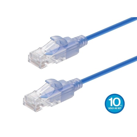 Monoprice SlimRun Cat6A Ethernet Patch Cable - Snagless RJ45_ UTP_ Pure Bare Cop 29477