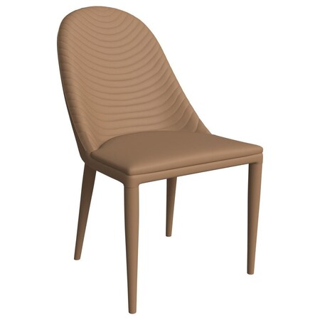 Leisuremod Seville Modern Leather Dining Side Chair with Iron Legs in Taupe SC48TP