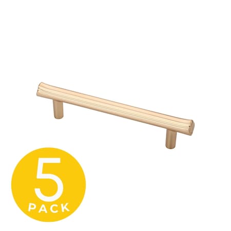 Sapphire Eclipse Series 3-3/4 in. 96 mm Center-to-Center Modern Gold Cabinet Hardware Handle/Pull, 5PK SP-2214-96-BRA-5