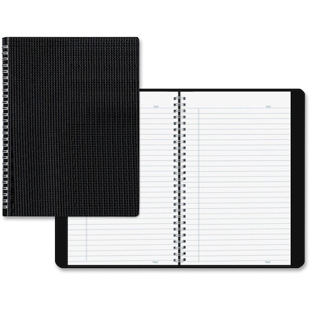 Rediform Blueline Poly Cvr Notebook, 8-1/2" x 11", Black Cover, 80 Sheets/Pad, 1 Pad/Pack B4181