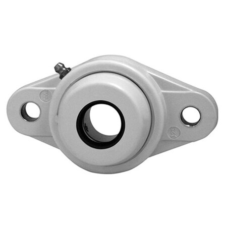 Ami Bearings SINGLE ROW BALL BEARING - 15/16in WIDE ACCU-LOC WHITE 2-BOLT FLANGE OPN COV UENFL205-15CW