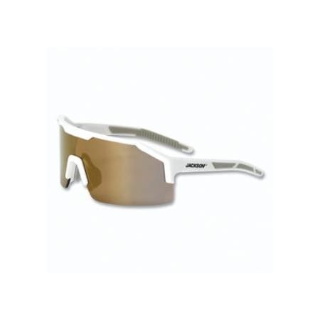 Jackson Safety Maxview+ Safety Glasses, Gold Mirror, Polycarbonate, Hard Coated, Anti-Scratch, White Half 138-60010