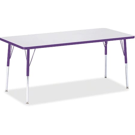 Jonti-Craft Berries Rectangle Activity Table, 30 in. x 72 in., A-height, Freckled Gray/Purple/Gray 6413JCA004