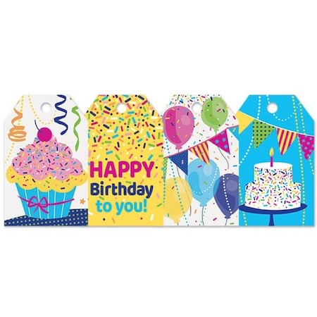 Nashville Wraps Birthday Gift Tag Assortment, 2.25x3.5, 100PK PTBDA