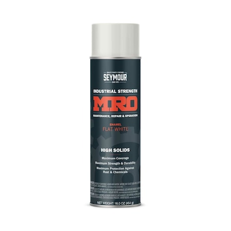 Seymour Midwest MRO Industrial High-Solids Spray Paint, Flat White, 16 oz 6201412-1