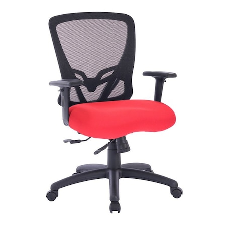 We'Re It Zapp Series Black Mesh Back Adjustable Task Chair with Seat Slide, Red Fabric Seat and Black Frame OFD501F-RED