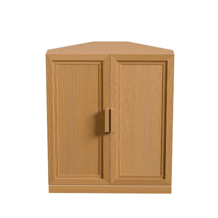 Homeroots 31in Natural Wood Corner Accent Cabinet 693403