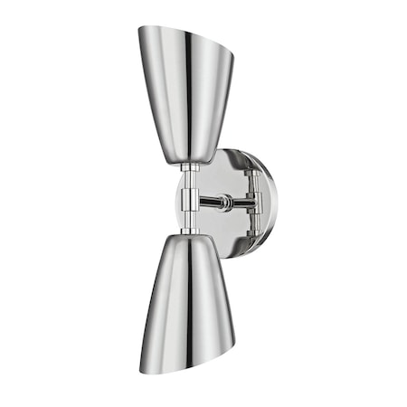 Mitzi Kai 2 Light Wall Sconce 4.75 In. Polished Nickel H115102-PN