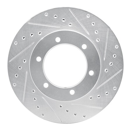 Dynamic Friction Co DFC Brake Rotor - Drilled and Slotted - Silver 631-76115R