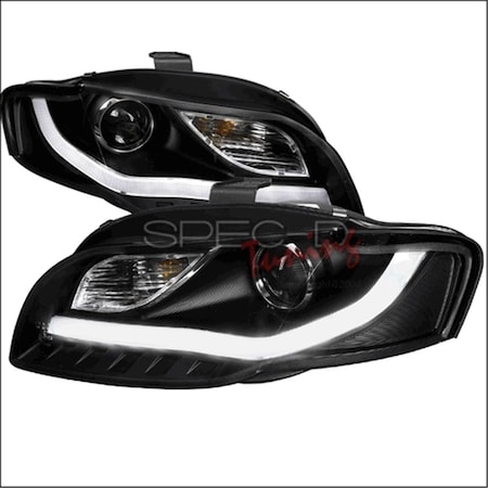 Overtime R8 Style Projector Headlight with LED Signal for 06 to 08 Audi A4, Black - 10 x 21 x 27 in. OV2468240