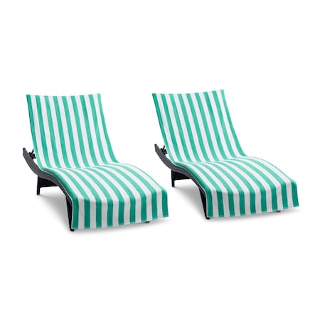 Hospeco California Cabana Chaise Cover 30x85 Green - Pack of 2, 2PK P-CC-CABANA-GR