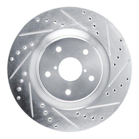 Dynamic Friction Co DFC Brake Rotor - Drilled and Slotted - Silver 631-13049R