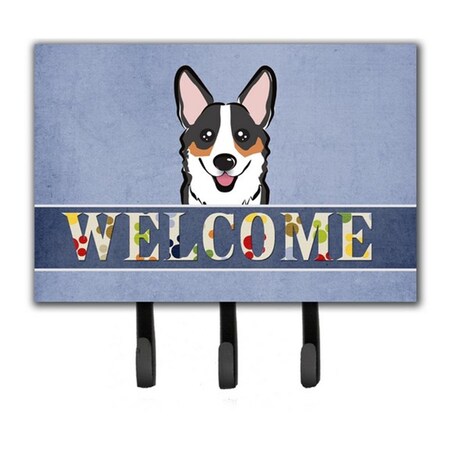 Carolines Treasures Tricolor Corgi Welcome Leash and Key Holder BB1441TH68