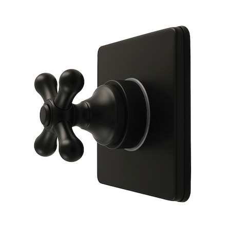 Kingston Brass Single-Handle Six-Way Diverter Valve with Square Trim Kit, Matte Black KS4040AX