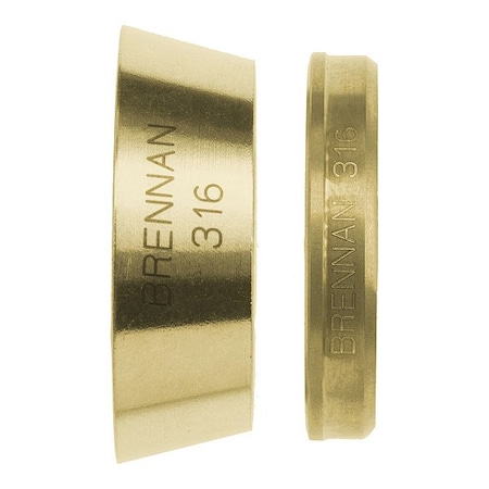 Brennan Industries Ferrule, Brass, 1/4 in N0319-S-04-B